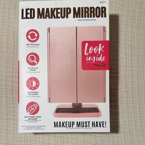 LED Makeup Mirror with Adjustable Lights - Pink